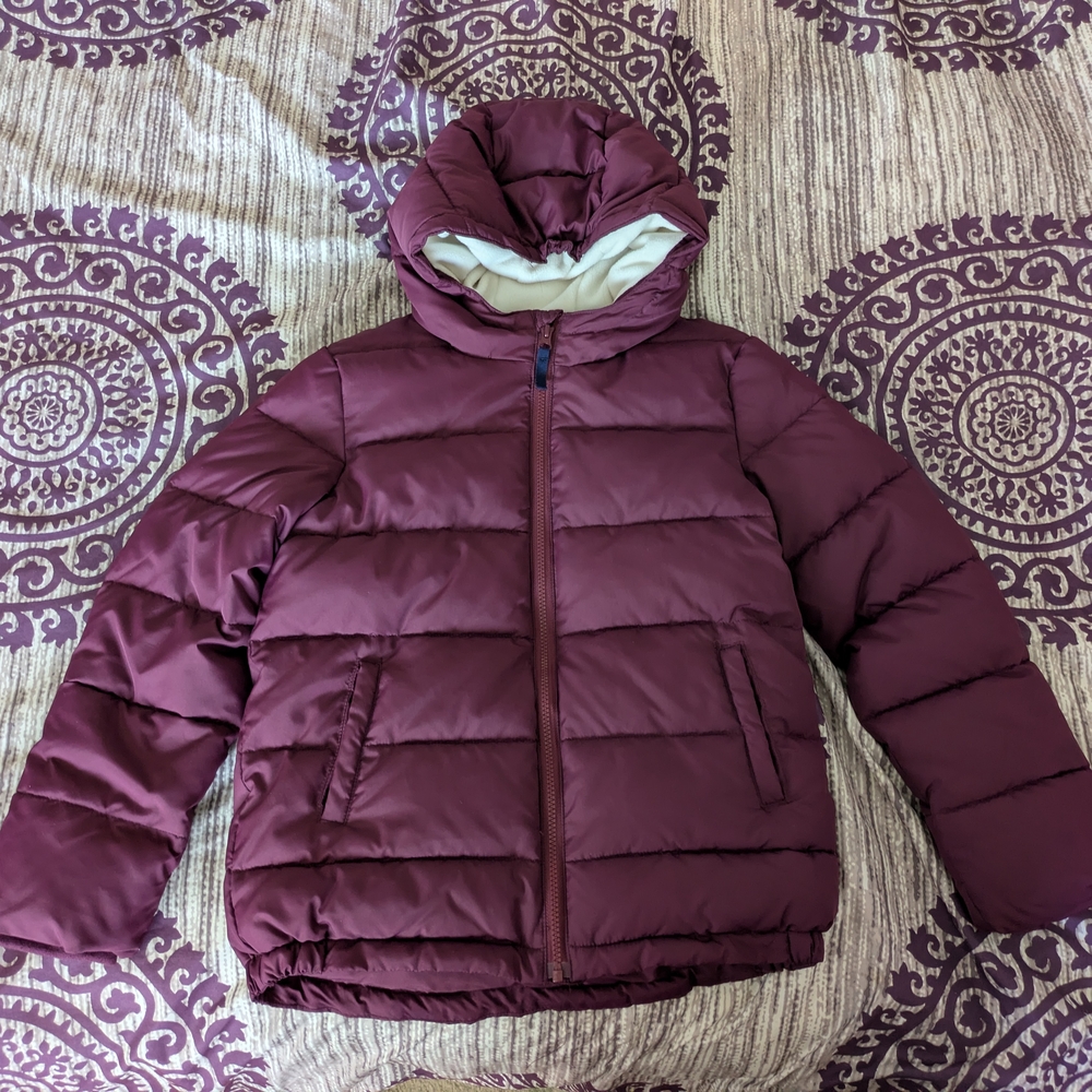 Kids Burgundy Puffer Jacket